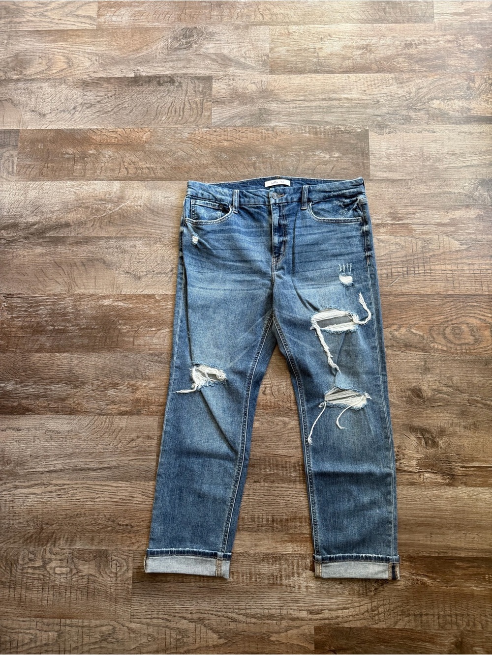 Willow and Root Distressed Ankle Jeans